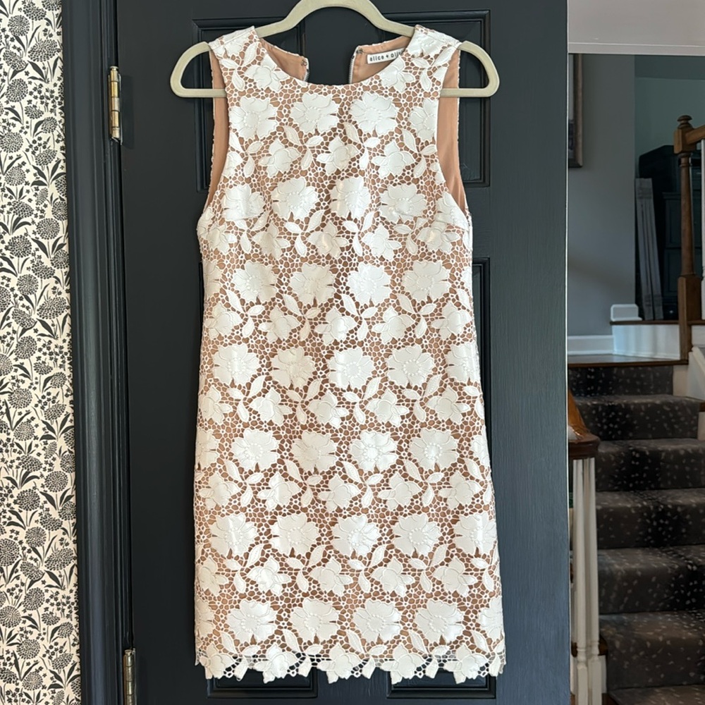 Alice and Olivia leather floral cutout dress- Size US 2
